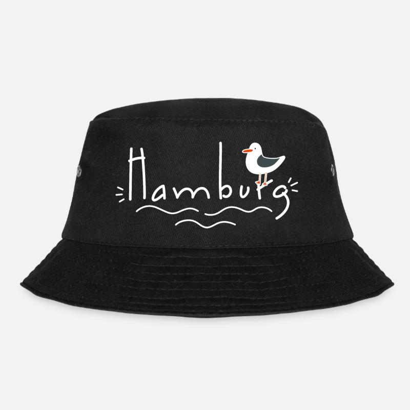 Hamburg mit Möwe - Bucket Hat - Schwarz