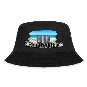 Six on the Beach Wortspiel Sex Party Bier Sixpack - Bucket Hat - Schwarz - Vorne - Lela (165cm)