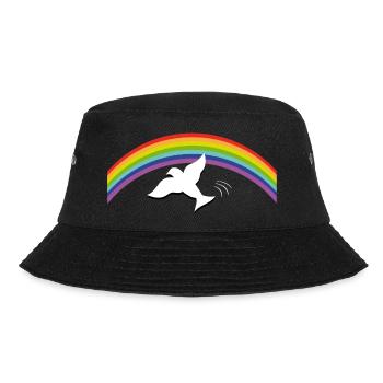 RAINBOW Regenbogen with peace dove - Bucket Hat - Schwarz - Vorne - Lela (165cm)