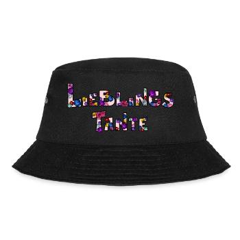Lieblingstante fröhlich buntes Blumen Muster pink - Bucket Hat - Schwarz - Vorne - Lela (165cm)