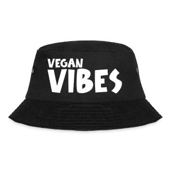 Vegan Geschenksidee für Veganer - Bucket Hat - Schwarz - Vorne - Lela (165cm)