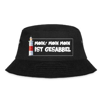 Moin Moin ist Gesabbel Leuchtturm Wellen Meer - Bucket Hat - Schwarz - Vorne - Lela (165cm)