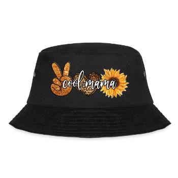 Cool Mama, Sunflowers and leopard print - Bucket Hat - Schwarz - Vorne - Lela (165cm)