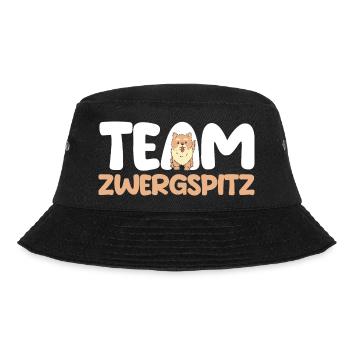 Hund Zwergspitz - Bucket Hat - Schwarz - Vorne - Lela (165cm)