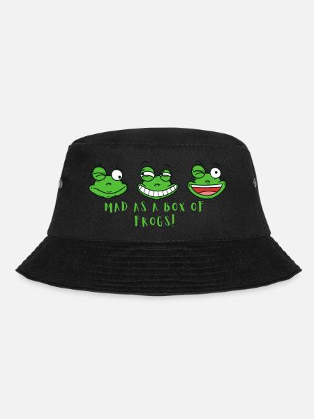 Mad as A Box of Frogs funny - Bucket Hat - black
