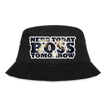 Nerd Today Bo$$ Tomorrow - Bucket Hat - Schwarz - Vorne - Lela (165cm)