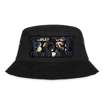 Nerd Today Bo$$ Tomorrow - Bucket Hat - Schwarz - Vorne - Lela (165cm)