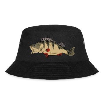 Barsch Angeln Kretzer Flussbarsch Raubfischangler - Bucket Hat - Schwarz - Vorne - Lela (165cm)