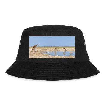Landscape at the Cubango river with giraffe - Bucket Hat - black - Front - Lela (165cm)