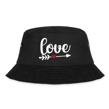 Love with arrow and red heart - Bucket Hat - black - Front - Lela (165cm)