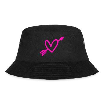 Pfeil und Herz Liebe Valentinstag Amor - Bucket Hat - Schwarz - Vorne - Lela (165cm)