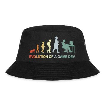 Game Dev Evolution - Bucket Hat - black - Front - Lela (165cm)