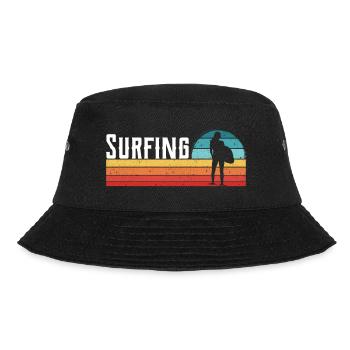Surfen Surfer Retro Vintage - Bucket Hat - Schwarz - Vorne - Lela (165cm)