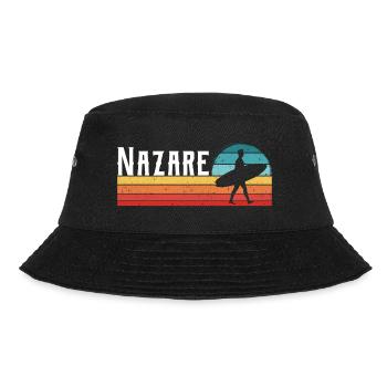 Nazare Portugal Surfer Retro Vintage - Bucket Hat - black - Front - Lela (165cm)