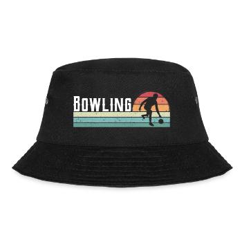 Bowler Bowling Sport Retro Vintage - Bucket Hat - black - Front - Lela (165cm)