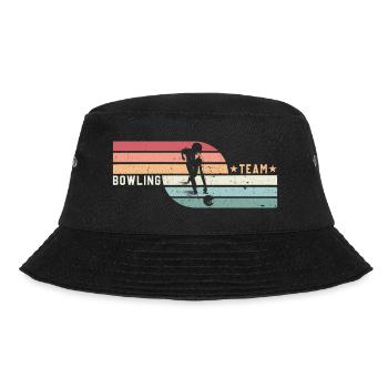 Bowler Bowling Team Sport Retro Vintage - Bucket Hat - black - Front - Lela (165cm)