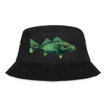 Nature Trees Fishing Forest Fisherman Gift Fish - Bucket Hat - black - Front - Lela (165cm)