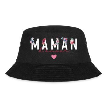 Maman d’amour fleurs- idée cadeau maman - Bob - noir - Devant - Lela (165cm)
