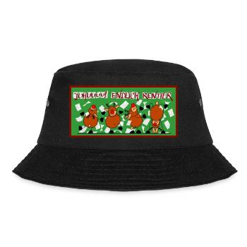 juhuuuu endlich Rentier - Bucket Hat - Schwarz - Vorne - Lela (165cm)