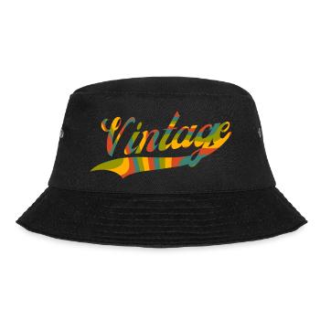 Vintage-Retro-Geschenkidee - Bucket Hat - Schwarz - Vorne - Lela (165cm)