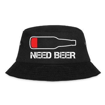 Brauche Bier Lustig Schwache Batterie Papa Sarkastisch - Bucket Hat - Schwarz - Vorne - Lela (165cm)