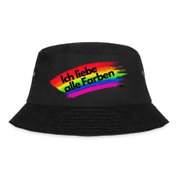 Ich liebe alle Farben - Bucket Hat - Schwarz - Vorne - Lela (165cm)