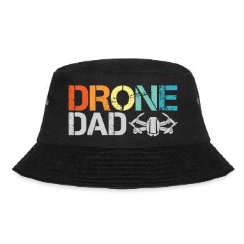 drone dad retro vintage design drone flight icon - Bucket Hat - black - Front - Lela (165cm)