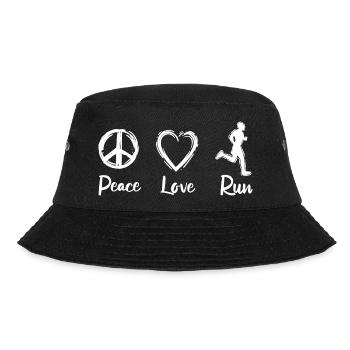 Peace Love Run - Bucket Hat - Schwarz - Vorne - Lela (165cm)