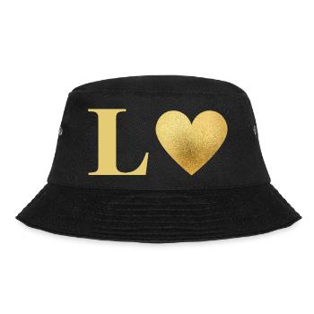 Letter l Golden Heart - Bucket Hat - black - Front - Lela (165cm)