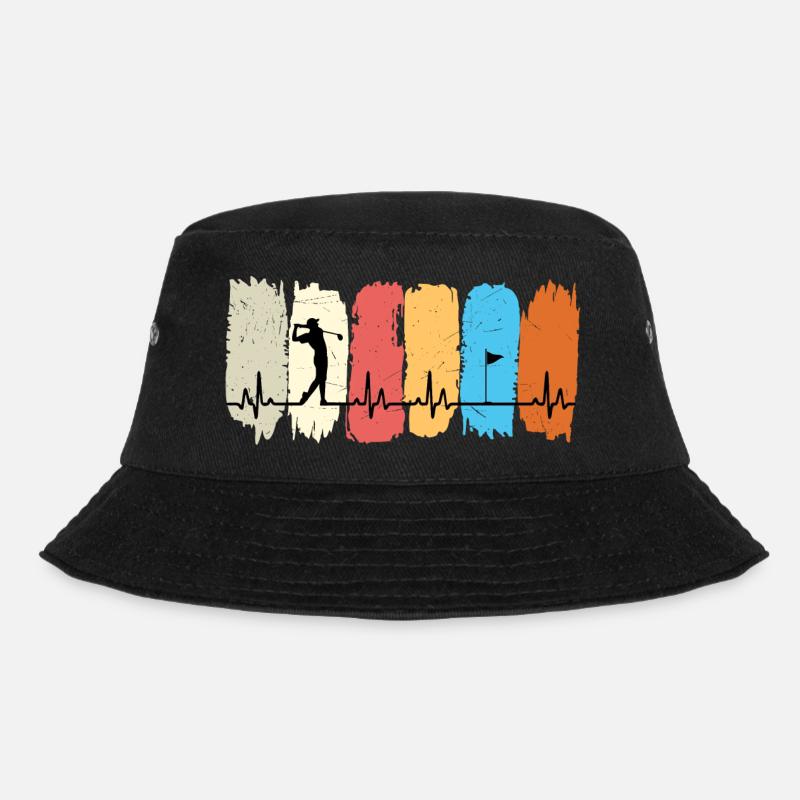 Golf-Herzschlag - Bucket Hat - Schwarz