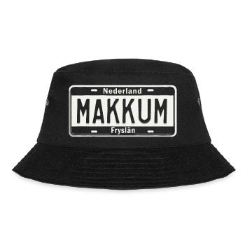 T-Shirt Makkum Hoodie Ijsselmeer Friesland - Bucket Hat - black - Front - Lela (165cm)