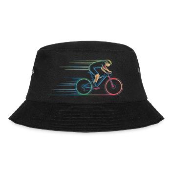 BMX Freestyle Vintage Radfahrer Geschenk Idee - Bucket Hat - Schwarz - Vorne - Lela (165cm)