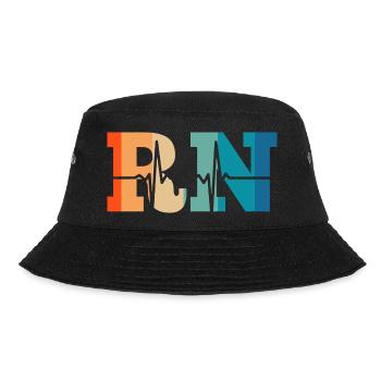 Retro Heartbeat Krankenschwester - Bucket Hat - Schwarz - Vorne - Lela (165cm)