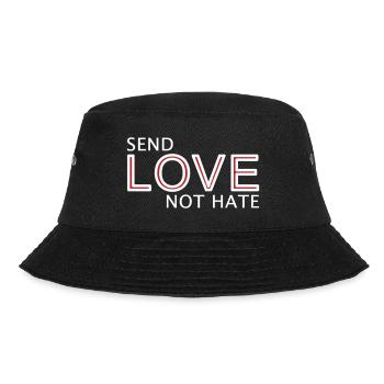 Send Love Not Hate Statement - Bucket Hat - black - Front - Lela (165cm)