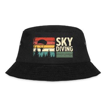 Skydiving Vintage Retro Sunset - Bucket Hat - black - Front - Lela (165cm)