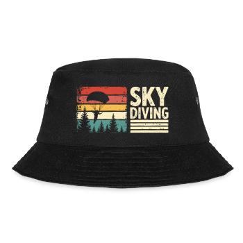 Skydiving Vintage Retro Sunset - Bucket Hat - black - Front - Lela (165cm)