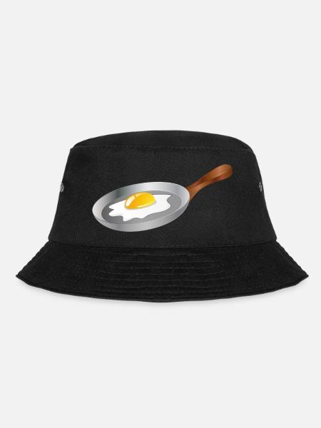 Spiegelei in Pfanne – Frühstück mit Retro-Charme - Bucket Hat - Schwarz