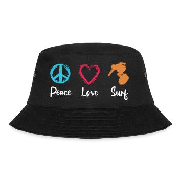 Peace Love Surfing - Bucket Hat - black - Front - Lela (165cm)
