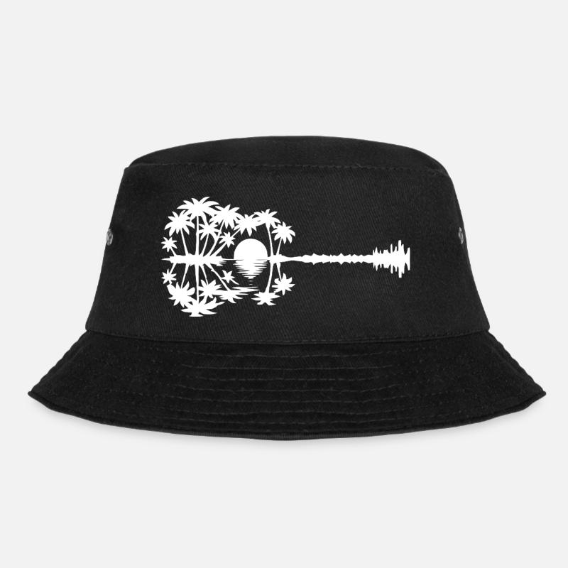 Sunset Paradise Silhouette - Bucket Hat - black
