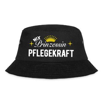 Nix Prinzessin - Pflegekraft - Geschenk - Bucket Hat - Schwarz - Vorne - Lela (165cm)