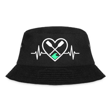 Canoe Kayak Heart Paddles Wave Sport Nature - Bucket Hat - black - Front - Lela (165cm)