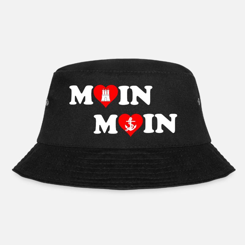Moin Moin Heart for Hamburg - Bucket Hat - black