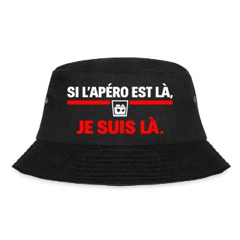 Wenn der Aperitif da ist, bin ich dabei, Humor - Bucket Hat - Schwarz - Vorne - Lela (165cm)