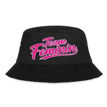 Team Feminin – Pink Girl Power Statement Design - Bucket Hat - black - Front - Lela (165cm)