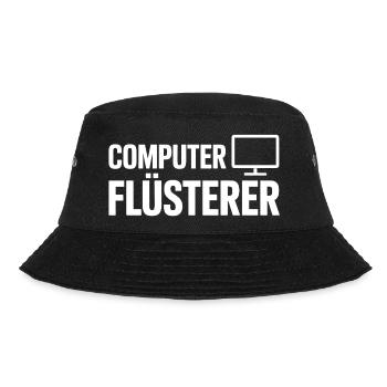 Computer Flüsterer – Monitor-Icon Design - Bucket Hat - Schwarz - Vorne - Lela (165cm)
