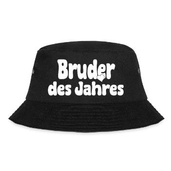 Bruder des Jahres – Herz - Bucket Hat - Schwarz - Vorne - Lela (165cm)