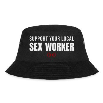 Support Your Local Sex Worker – Sex Worker Rights - Bucket Hat - black - Front - Lela (165cm)