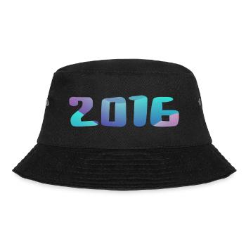 Geburtstagsgeschenk 2016 Jahrgang 2016 Retro 2016 - Bucket Hat - Schwarz - Vorne - Lela (165cm)