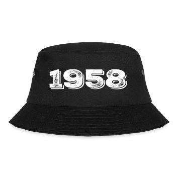 Geburtstagsgeschenk 1958 - 1958 - Bucket Hat - Schwarz - Vorne - Lela (165cm)
