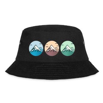 Gebirgslandschaft Geometrische Kunst - Bucket Hat - Schwarz - Vorne - Lela (165cm)